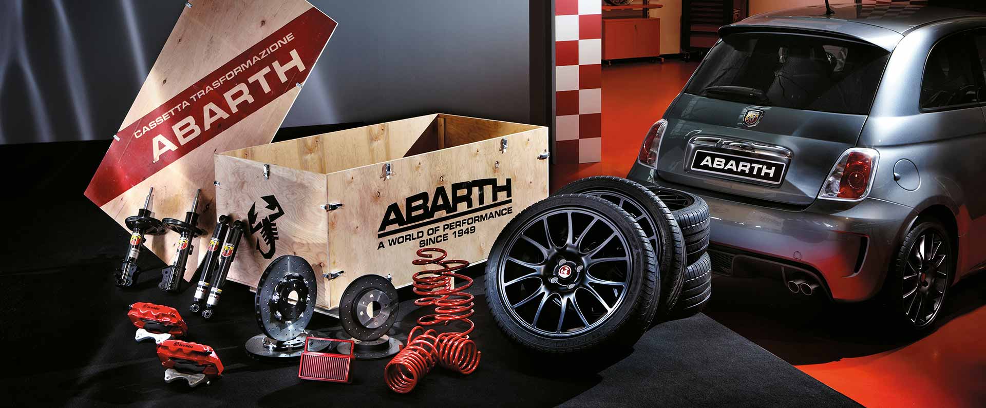 Abarth Brembo bromssystemkit + 695-fälgar